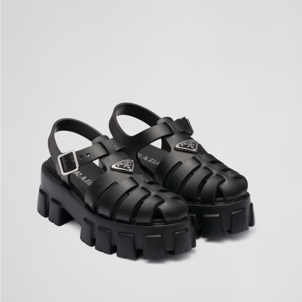 Prada  - Rubber Monolith Sandals
